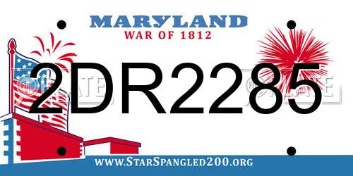 2DR2285 Maryland License Plate