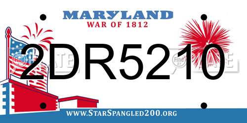 2DR5210 Maryland License Plate