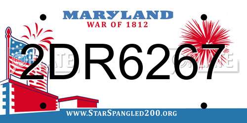 2DR6267 Maryland License Plate