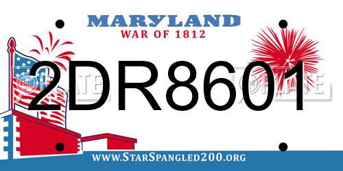 2DR8601 Maryland License Plate