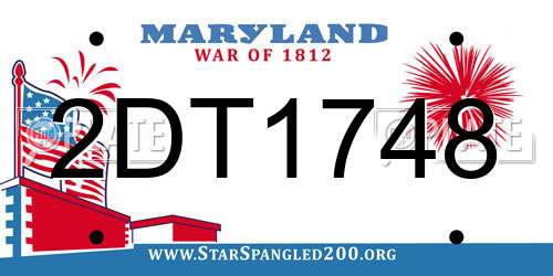 2DT1748 Maryland License Plate