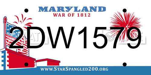2DW1579 Maryland License Plate