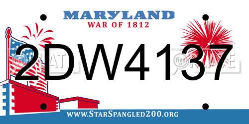 2DW4137 Maryland License Plate