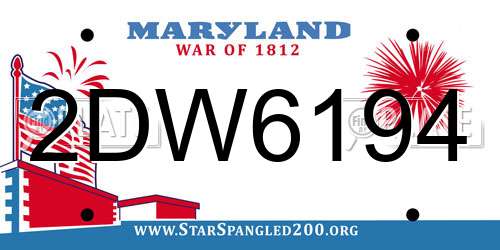 2DW6194 Maryland License Plate