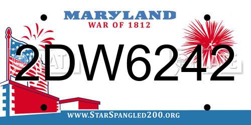 2DW6242 Maryland License Plate