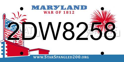 2DW8258 Maryland License Plate