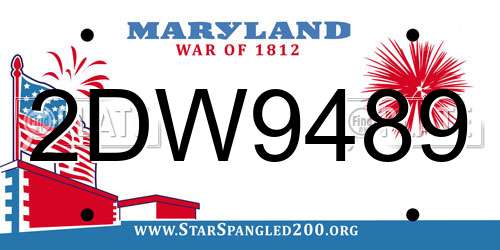 2DW9489 Maryland License Plate
