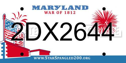 2DX2644 Maryland License Plate
