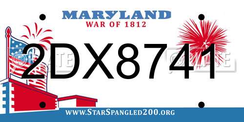 2DX8741 Maryland License Plate