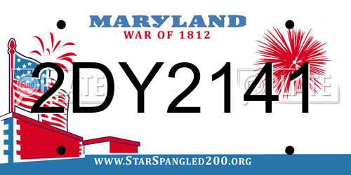 2DY2141 Maryland License Plate