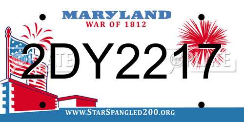2DY2217 Maryland License Plate