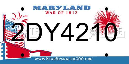 2DY4210 Maryland License Plate