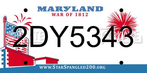 2DY5343 Maryland License Plate