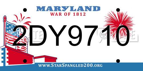 2DY9710 Maryland License Plate