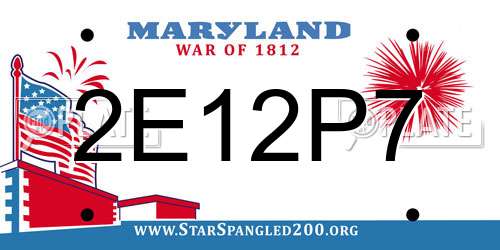 2E12P7 Maryland License Plate