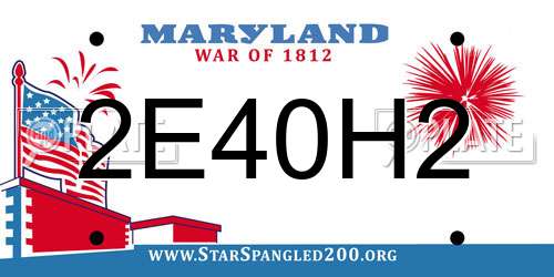 2E40H2 Maryland License Plate