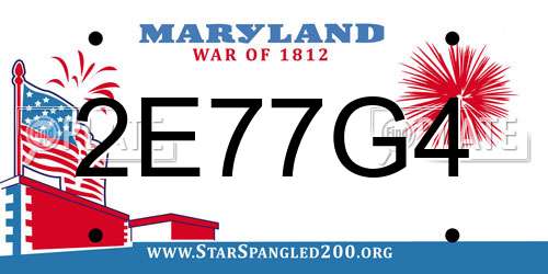 2E77G4 Maryland License Plate