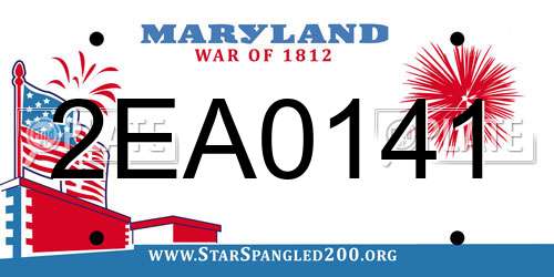 2EA0141 Maryland License Plate