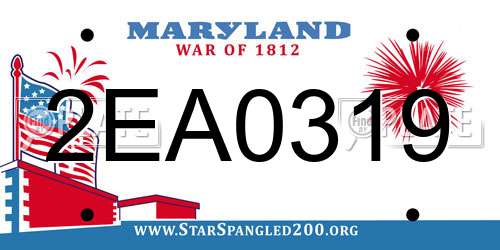 2EA0319 Maryland License Plate