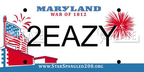 2EAZY Maryland License Plate