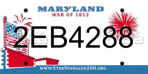 2EB4288 Maryland License Plate