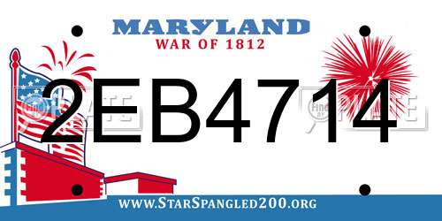 2EB4714 Maryland License Plate