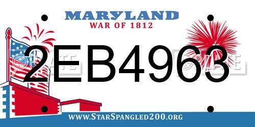 2EB4963 Maryland License Plate