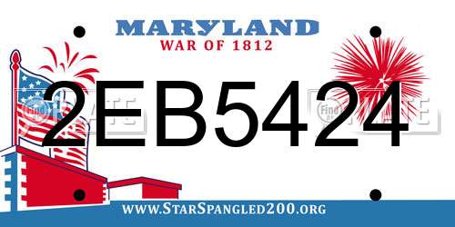 2EB5424 Maryland License Plate