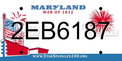 2EB6187 Maryland License Plate