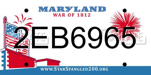 2EB6965 Maryland License Plate