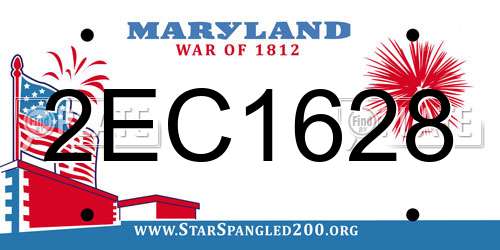 2EC1628 Maryland License Plate