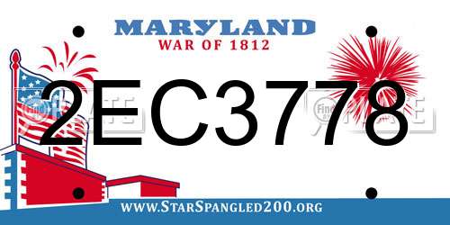 2EC3778 Maryland License Plate
