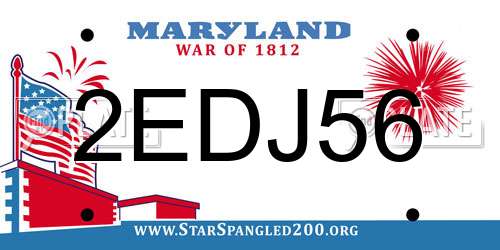2EDJ56 Maryland License Plate