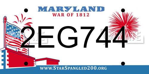 2EG744 Maryland License Plate