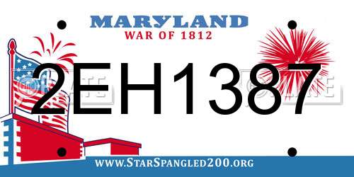 2EH1387 Maryland License Plate