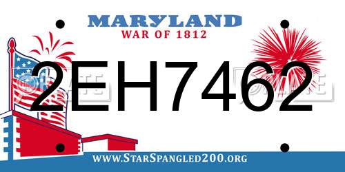 2EH7462 Maryland License Plate