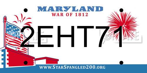 2EHT71 Maryland License Plate