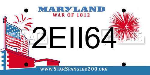 2EII64 Maryland License Plate
