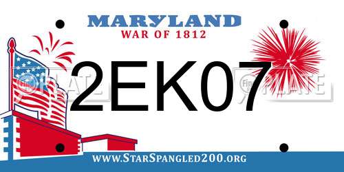 2EK07 Maryland License Plate