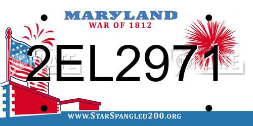 2EL2971 Maryland License Plate