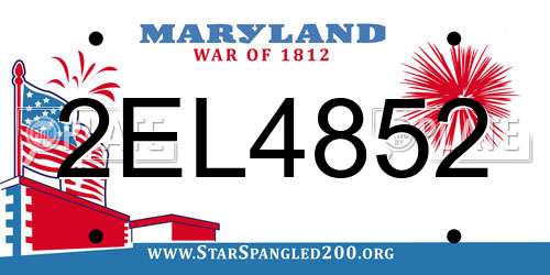 2EL4852 Maryland License Plate