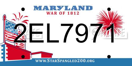 2EL7971 Maryland License Plate