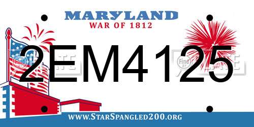 2EM4125 Maryland License Plate