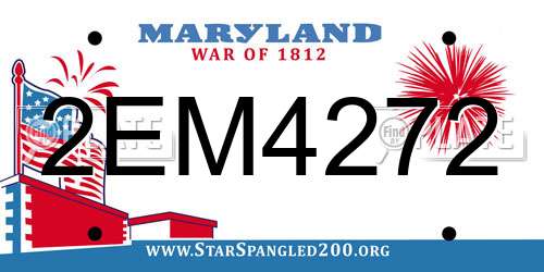 2EM4272 Maryland License Plate
