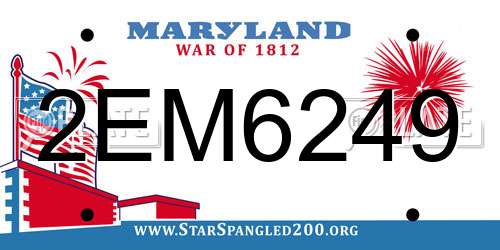 2EM6249 Maryland License Plate