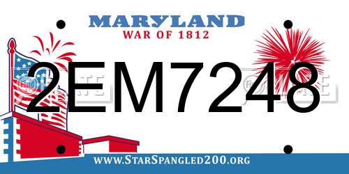 2EM7248 Maryland License Plate
