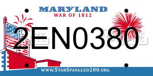 2EN0380 Maryland License Plate