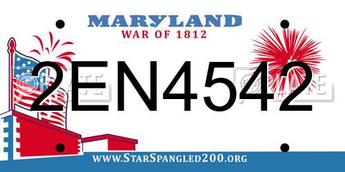 2EN4542 Maryland License Plate