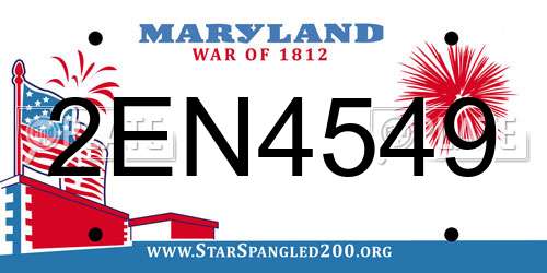 2EN4549 Maryland License Plate