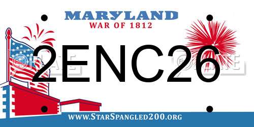 2ENC26 Maryland License Plate
